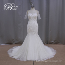 Robe de mariée sirène Sheathy manches courtes (XF1010)